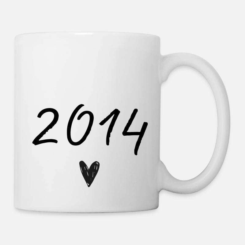 2014 coeur anniversaire - Mug blanc - blanc