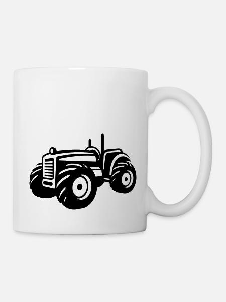Traktor Fahrzeug - Tasse - Weiß