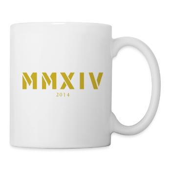 Römische Zahl Geburtsjahr Made in 2014 - Tasse - Weiß - Rechts