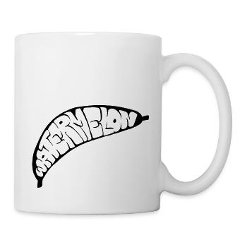 Bananen-Wassermelonen-Graff (Schablone) - Tasse - Weiß - Rechts