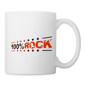 100 % Prozent Rock Heavy Metal Musik Text Logo Fun - Tasse - Weiß - Rechts