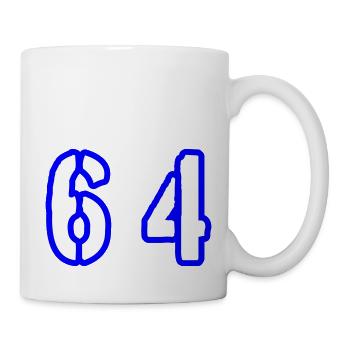 64 Zahl Symbol - Tasse - Weiß - Rechts