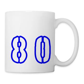 80 Zahl Symbol - Tasse - Weiß - Rechts