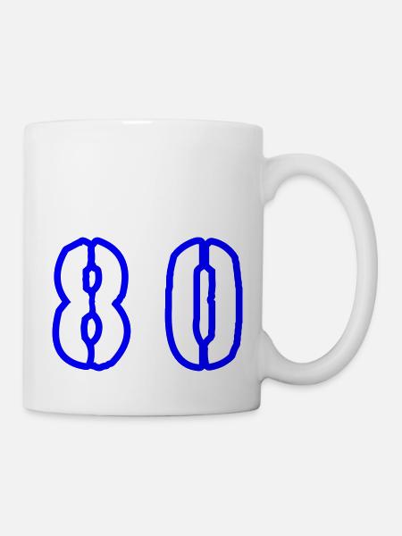 80 Zahl Symbol - Tasse - Weiß