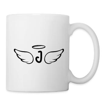 Buchstabe j Engelsflügel - Tasse - Weiß - Rechts