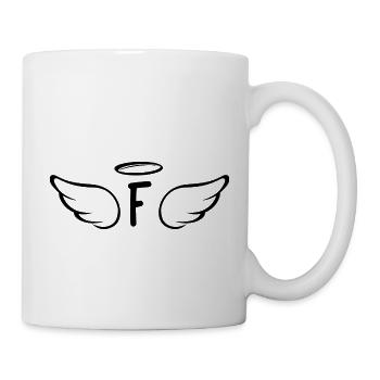 Buchstabe f Engelsflügel - Tasse - Weiß - Rechts