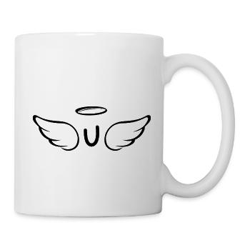 Buchstabe u Engelsflügel - Tasse - Weiß - Rechts