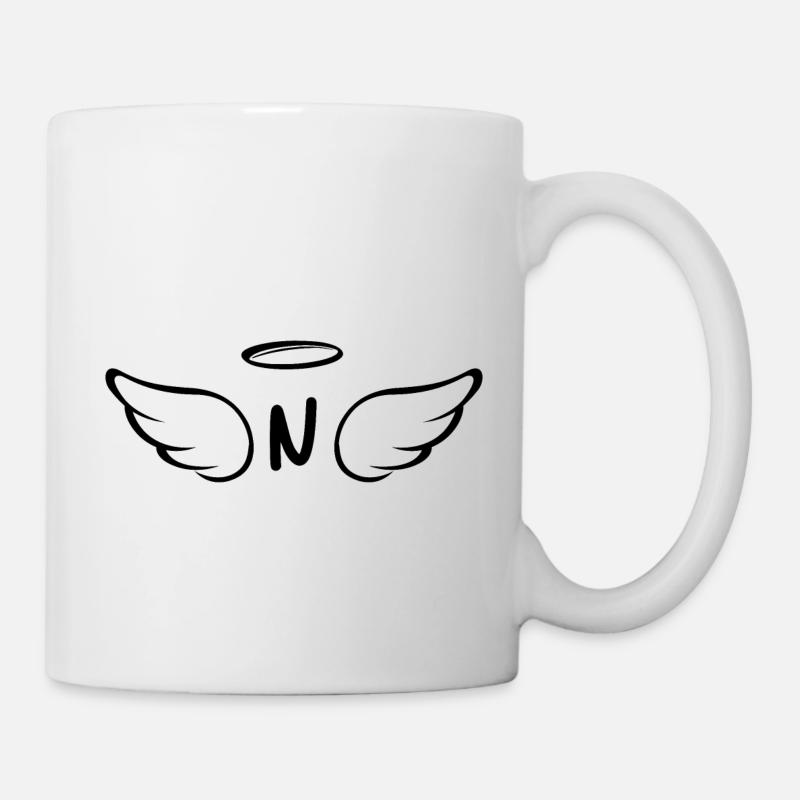 Letter n angel wings - Mug - white