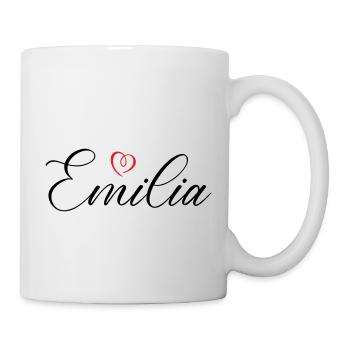 Emilia Name Heart - Mug - white - Right