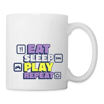 Eat, Sleep, Play, Replay - Gamer - Mug - white - Right