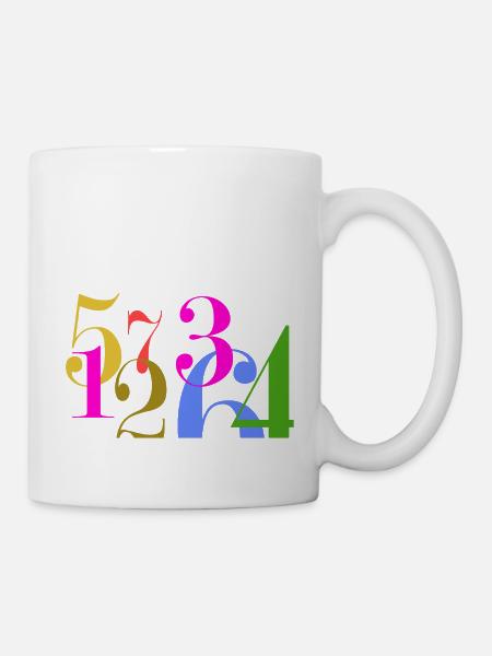 Piles de chiffres - Mug blanc - blanc