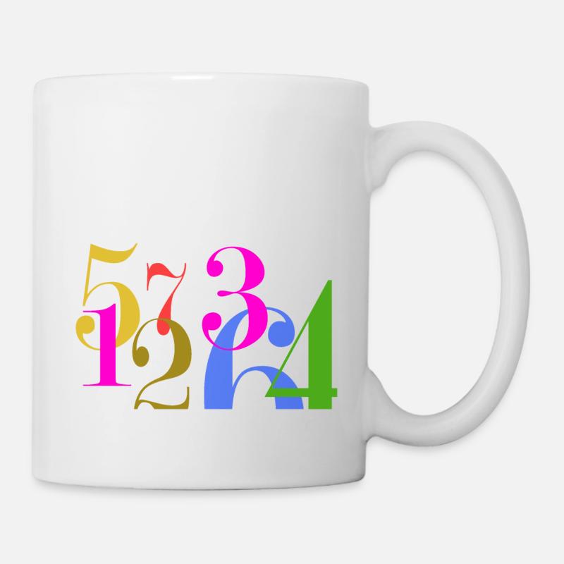 Stacks of numbers - Mug - white
