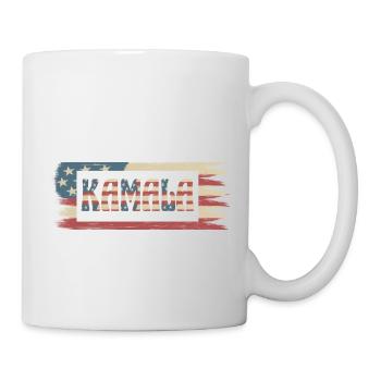 Kamala Harris présidente drapeau américain rétro - Mug blanc - blanc - Droite
