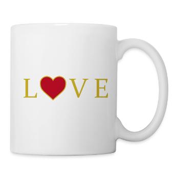 LOVE design with heart - Mug - white - Right