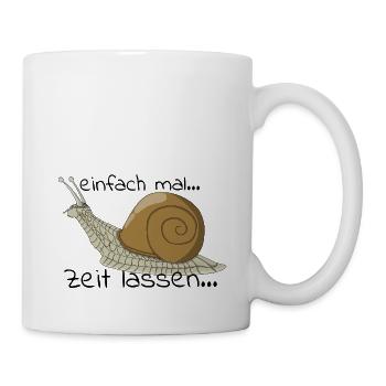 Schnecke "einfach mal Zeit lassen..." - Tasse - Weiß - Rechts