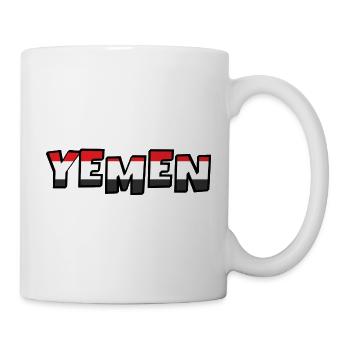 Jemen Flagge Typografie - Unterstütze Jemen - Tasse - Weiß - Rechts