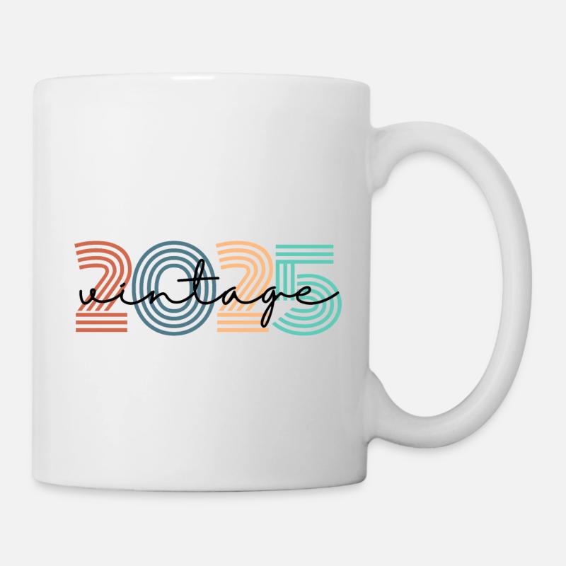 2025 vintage rétro - Mug blanc - blanc