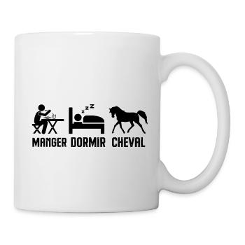 Manger dormir et faire du cheval - Mug blanc - blanc - Droite
