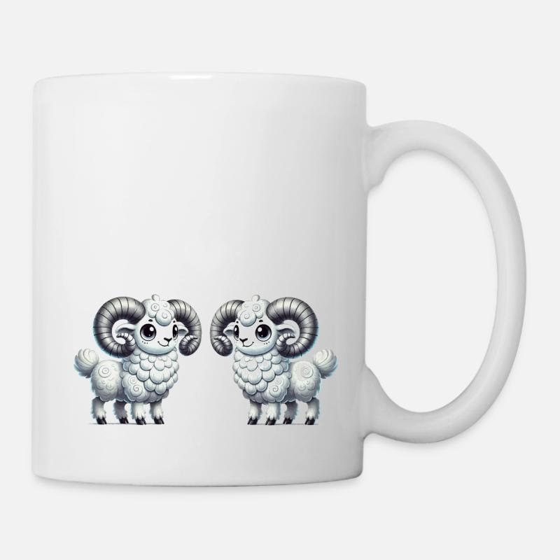 widder cartoon love - Tasse - Weiß