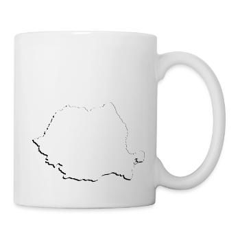 Map of Romania as an outline - Mug - white - Right