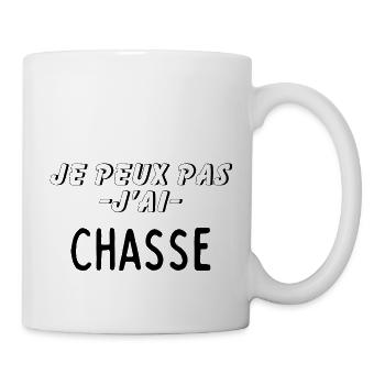Je peux pas j ai Chasse Humour cadeau - Mug blanc - blanc - Droite