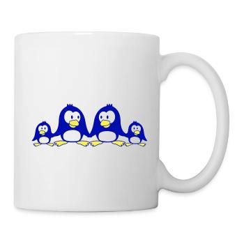 Penguin Family Two Kids Mom Dad Cute Together - Mug - white - Right