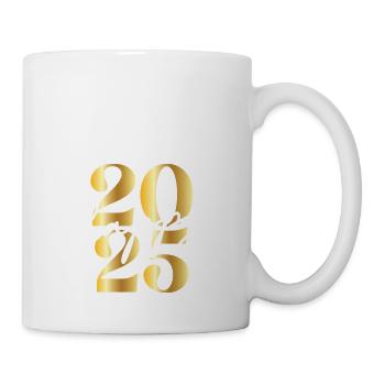 Happy 2025 – Funny New Year's Eve Design with Stars - Mug - white - Right