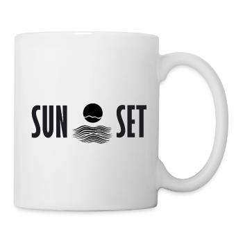 SUNSET | Sonnenuntergang Schrift und Logo Design - Tasse - Weiß - Rechts