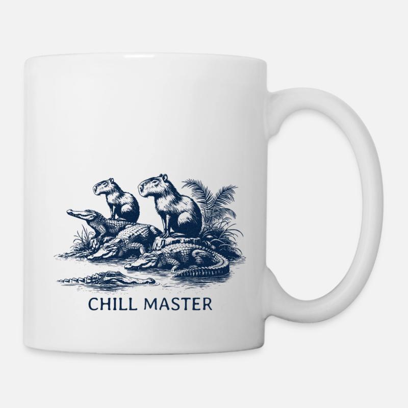 Chill Master - Capibara unter Crocodilen - Tasse - Weiß