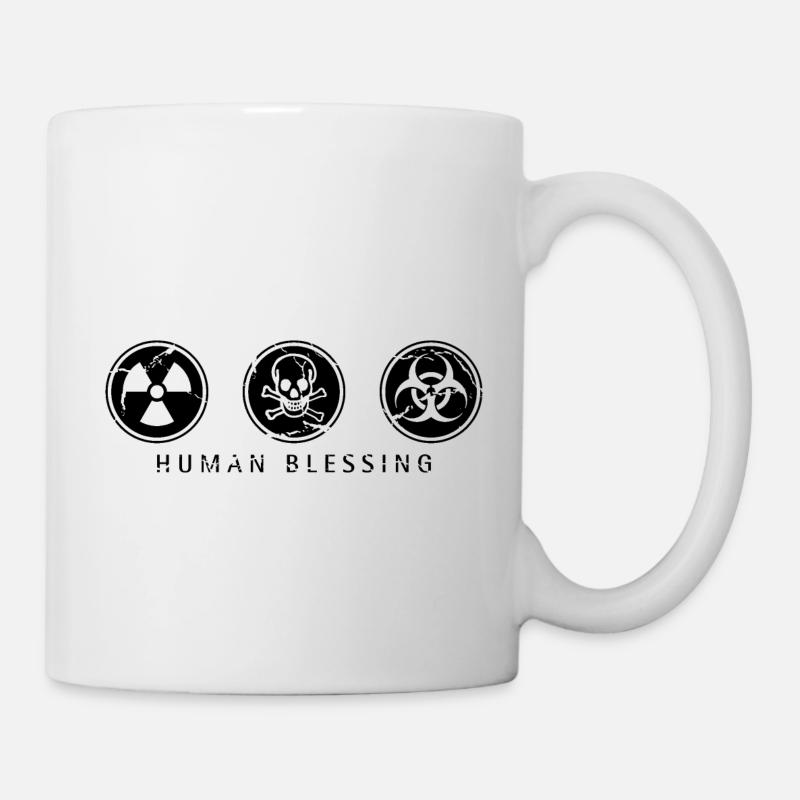 Human Blessing - Schwarz - Tasse - Weiß
