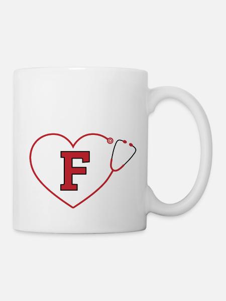 Stethoskop mit dem Buchstaben f - Tasse - Weiß