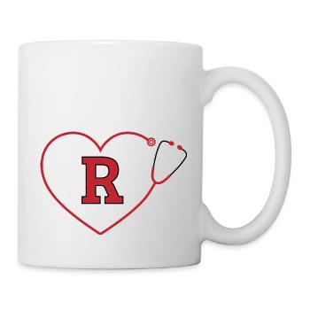 Letter r stethoscope - Mug - white - Right