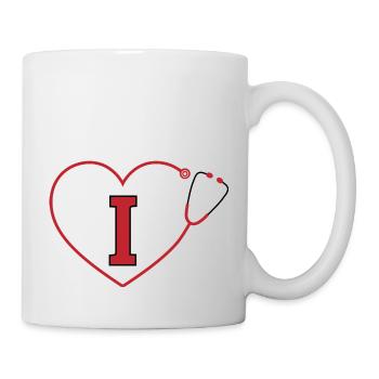 Lettre i stéthoscope - Mug blanc - blanc - Droite