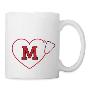 Lettre m stéthoscope - Mug blanc - blanc - Droite