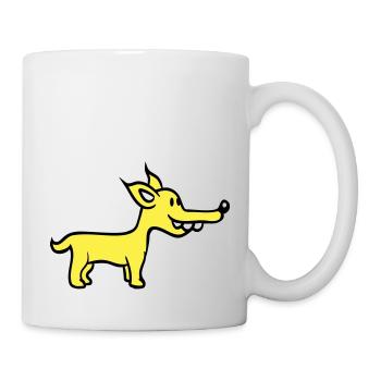Dog Stands Cute Little Happy Puppy Pet - Mug - white - Right