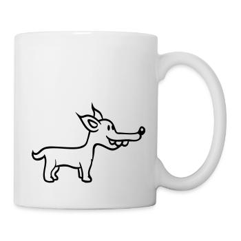 Dog Stands Cute Little Happy Puppy Pet - Mug - white - Right