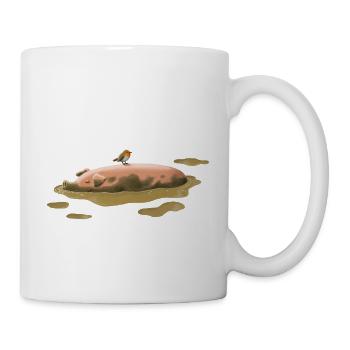 Schwein im Dreck - Tasse - Weiß - Rechts