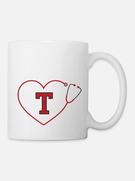 Lettre t stéthoscope - Mug blanc - blanc