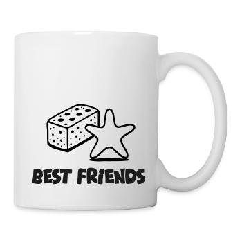 Schwamm und Seestern - Best Friends Design - Tasse - Weiß - Rechts
