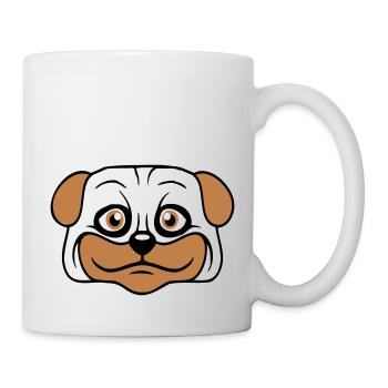 Dog Pug Small Cute Dick Love Happy Comic Fun - Mug - white - Right