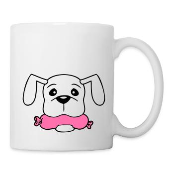 Chien Saucisse Bouche Faim Nourriture Mange Saucisses Sucré - Mug blanc - blanc - Droite