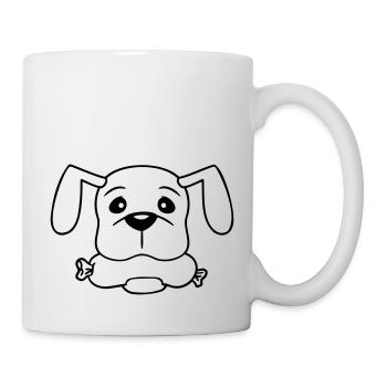 Chien Saucisse Bouche Faim Nourriture Mange Saucisses Sucré - Mug blanc - blanc - Droite