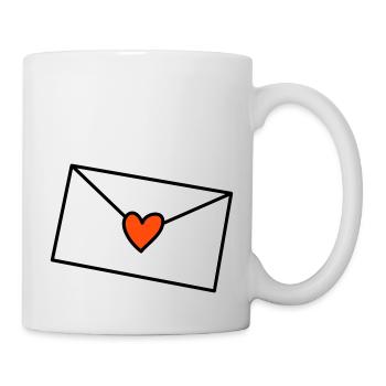 Brief Herz dreifarbig - Tasse - Weiß - Rechts