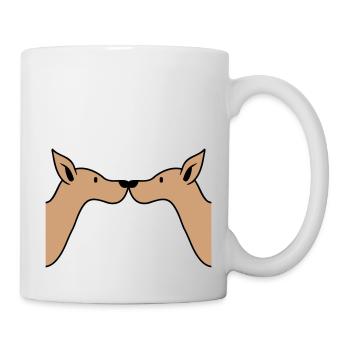 2 Dogs Noses Touching Team Two Friends Crew Cool - Mug - white - Right
