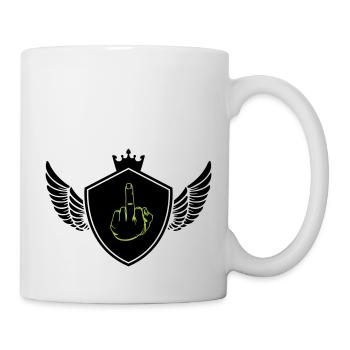 wappen mittelfinger - Tasse - Weiß - Rechts