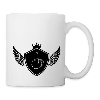 wappen mittelfinger - Tasse - Weiß - Rechts