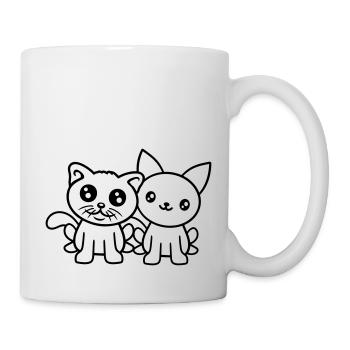 2 Cats Friends Team Crew Two Pet Kittens - Mug - white - Right
