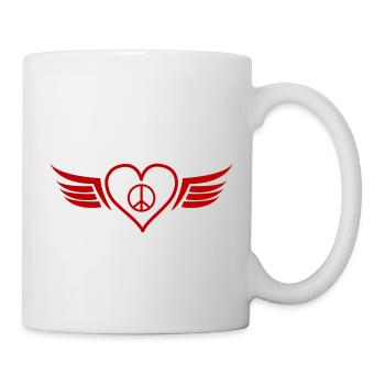 Cœur Ailes Paix - Mug blanc - blanc - Droite