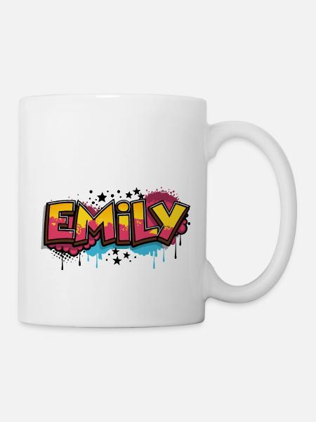 Emily Graffiti Cooler Name Vorname - Tasse - Weiß