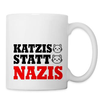 katzis statt nazis - Tasse - Weiß - Rechts